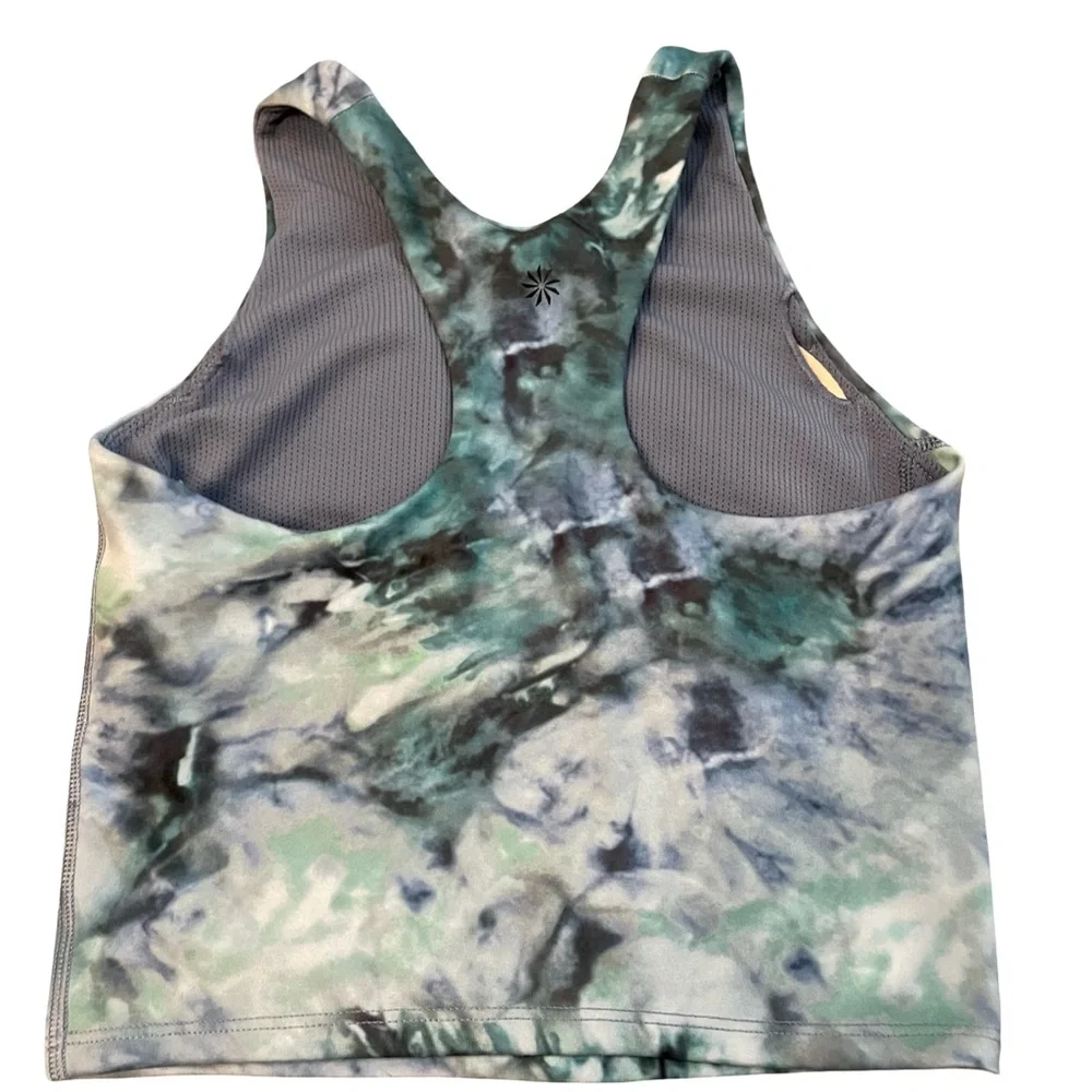 Athleta Gray Textured cropped tank with bra pads